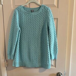 Talbots Textured Knit Sweater in Light Blue